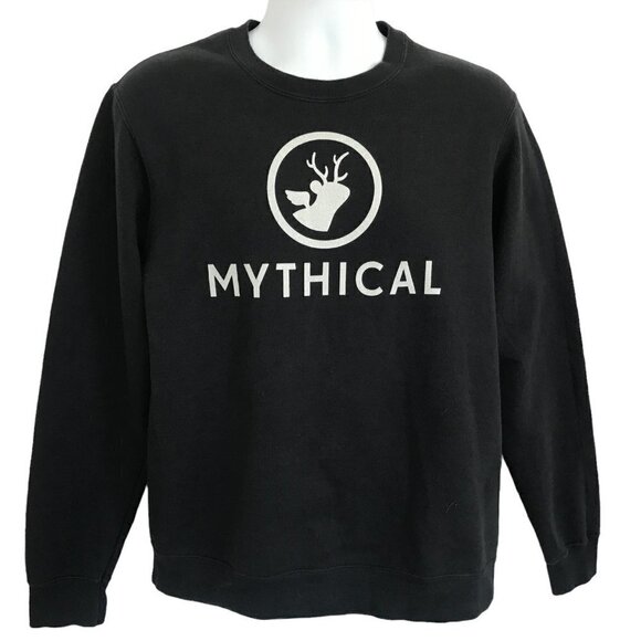 Mythical Logo Graphic Sweatshirt Large? Black White Creature Internet Rhett Link - Picture 1 of 9